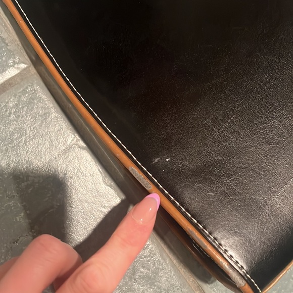 VINTAGE 1960’s Gucci black and brown leather shoulder bag - Picture 3 of 6